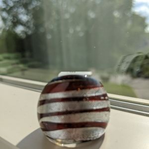 Rust & Silver glass ring